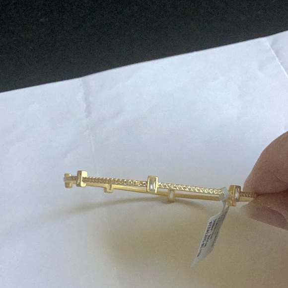 Freida Rothman 14k gold plated sterling silver station bracelet - Picture 2 of 4